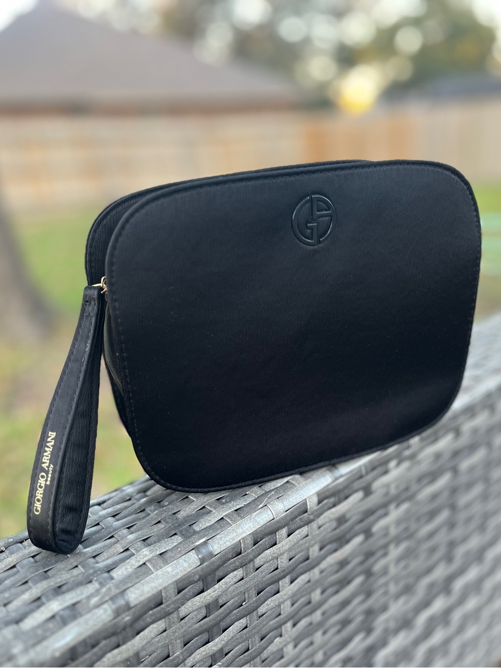 Giorgio Armani Black Makeup Bag/Pouch